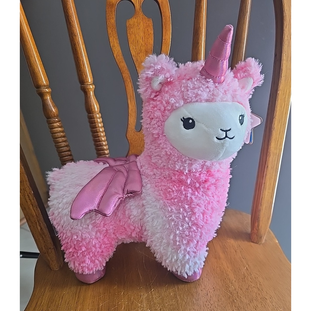 NWT FAO‎ Schwarz Glow Brights Pink Llamacorn Light-Up Plush Stuffed Animal Toy